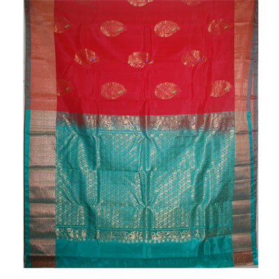 "Red color venkatagiri Seico saree SLSA-24 (With Blouse) - Click here to View more details about this Product